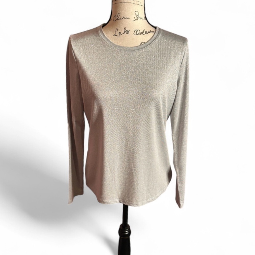Talbots Shimmering Gray Long Sleeve Top